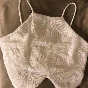 Charlotte Russe White textured crop top